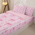 thumbnail image 1 of Homewish Pink Bow Star Zipper Twin Comforter Sets with Fitted Sheet and 2 Pillowcases for Girls, Dreamy Princess Theme Zipper Bedding Set, Pink Reversible, 4-Piece, 1 of 6
