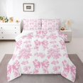 thumbnail image 1 of Homewish Pink Bowknot 3-Piece Full Size Comforter Sets for Children Teens Girls,Dreamy Princess Bedding Comforter Set,Chic Floral Flowers Lightweight Bedding Sets,Luxury Bedroom Decor,Reversible, 1 of 8