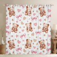 thumbnail image 1 of Homewish Pink Bowknot Bear Black Out Curtains, Cartoon Love Heart Print Curtains Pack of 2 (42x63 Each), Teens Kids Boys Girls Bedroom Curtains, Living Room Curtains Decor, 1 of 7