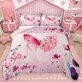 thumbnail image 1 of Homewish Pink Butterfly Full Size Comforter Sets,Rustic Flower Floral Bedding Comforter Set,Ink Paingting Aesthetic Bedding Sets For Girls,Ultra Soft Home Decor Reversible,3-Piece, 1 of 8