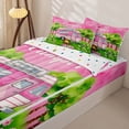 thumbnail image 1 of Homewish Pink Camper RV Car Camping Zipper Twin Comforter Sets with Fitted Sheet and 2 Pillowcases, Cherry Blossom Campfire Zipper Bedding Set for Women, Polka Dots Reversible, 4-Piece, 1 of 6