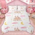 thumbnail image 1 of Homewish Pink Castle Bedding Comforter Set 2pcs for Teens Adults Female,Dreamy Princess Twin Comforter Sets Microfiber,Stars Print Breathable Bedding Set,Super Cozy Room Decor,Reversible, 1 of 8