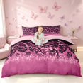 thumbnail image 1 of Homewish Pink Cheetah Printed Duvet Cover Queen for Girls, Princess Glitters Print Queen Bedding, Pink Reversible, 3pcs 1 Duvet Cover and 2 Pillowcases, 1 of 6