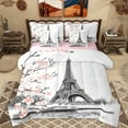 thumbnail image 1 of Homewish Pink Cherry Blossom 7-Piece Twin Bedding Sets,Prias Eiffel Tower Bedding Comforter Set,Japanese Sakura Sheet Sets For Girls Kids,Ultra Soft Home Decor Reversible, 1 of 8