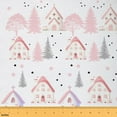 thumbnail image 1 of Homewish Pink Christmas Tree Stars 01, Cartoon Rustic Cabin Room Decor Fabric by the Yard, Teens Kids Girls Sewing Fabric, Luxury Bedroom Decor, 1 of 6