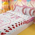thumbnail image 1 of Homewish Pink Dripping Baseball Stitch Batter Silhouette Graphic Zipper Twin Comforter Sets with Fitted Sheet and 2 Pillowcases,Sport Graphic Zipper Bedding Set,4-Piece, 1 of 6