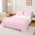 thumbnail image 1 of Homewish Pink Fashion Plaid Twin Sheet Sets for Teens, Modern Square Checkered Twin Fitted Sheet, Chic Buffalo Flat Sheet, Ultra Soft Bedroom Decor, 3 Pieces, 1 of 7