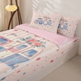 thumbnail image 1 of Homewish Pink Floral RV Car Zipper Twin Comforter Sets with Fitted Sheet and 2 Pillowcases, Blossoms Flower Zipper Bedding Set for Women, Pink Reversible, 4-Piece, 1 of 6