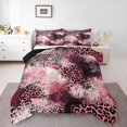 thumbnail image 1 of Homewish Pink Gradient Leopard Queen Comforter Set,Aesthetic Artwork Comforter Sets Queen,Black Reversible,3-Piece,1 Comforter and 2 Pillowcases, 1 of 7
