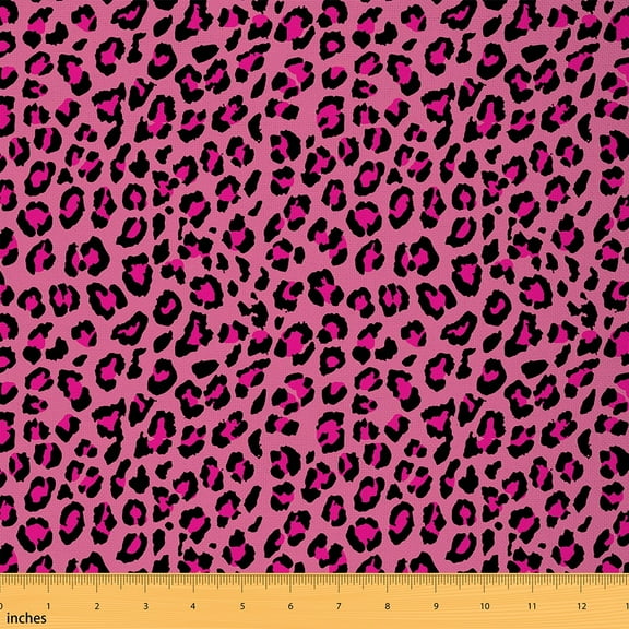 Homewish Pink Leopard Print 01 for Female, Fashion Cheetah Animal Room Decor Fabric by the Yard, Chic Dots Abstract Sewing Fabric, Luxury Bedroom Decor