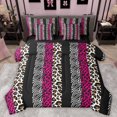 thumbnail image 1 of Homewish Pink Leopard Print Bedding Comforter Set 7 Pieces for Women, Modern Zebra Cheetah Print Full Bedding Set, Fashion Abstract Reversible Fitted Sheet Flat Sheet, Breathable Home Decor, 1 of 7