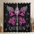thumbnail image 1 of Homewish Pink Leopard Print Ribbon Black Out Curtains for Teen, King and Queen Curtains Pack of 2 (42x63 Each), Butterfly Damask Flower Bedroom Curtains, Living Room Curtains Decor, 1 of 7