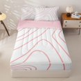 thumbnail image 1 of Homewish Pink Lines Zipper Twin Comforter Sets with Fitted Sheet and 2 Pillowcases,Modern Geometric Zipper Bedding Set,Pink Reversible,4pcs, 1 of 8