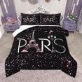 thumbnail image 1 of Homewish Pink Loves Pattern Bedding Comforter Set,Paris Eiffel Rower Twin Comforter Sets,Romantic Valentine'S Day Bedding Set For Girl,Microfiber Bedroom Decor,2pcs, 1 of 8
