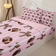 thumbnail image 1 of Homewish Pink Princess Bow Zipper Twin Comforter Sets with Fitted Sheet and 2 Pillowcases for Kids, Baseball Sports Zipper Bedding Set, Pink Reversible, 4-Piece, 1 of 6