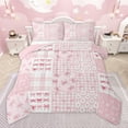 thumbnail image 1 of Homewish Pink Princess Bowknot Bedding Comforter Set for Girl, Kawaii Ribbon Bow Twin Comforter Sets, Fashion Bow-tie Reversible Bedding Set, Breathable Home Decor, 2-Piece, 1 of 8