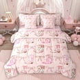 thumbnail image 1 of Homewish Pink Ribbon Bow 7-Piece Twin Bedding Sets,Rustic Cowgirl Boots Bedding Comforter Set,Pink Kawaii Bowtie Sheet Sets For Girls,Breathable Home Decor Reversible, 1 of 8