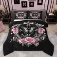 thumbnail image 1 of Homewish Pink Rose Bedding Comforter Set,Romantic Valentine'S Day Twin Comforter Sets,Gothic Moth Bedding Set For Girls,Super Cozy Room Decor Reversible,2-Piece, 1 of 8
