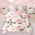 thumbnail image 1 of Homewish Pink Rustic Flower Twin Bedding Sets 7-Piece for Women, Kawaii Butterfly Animal Bedding Comforter Set, Vintage Fashion Style Reversible Sheet Sets, Ultra Soft Bedroom Decor, 1 of 8