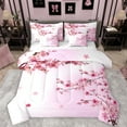thumbnail image 1 of Homewish Pink Sakura 7-Piece Twin Bedding Sets,Japanese Cherry Blossom Bedding Comforter Set,Rustic Flower Sheet Sets For Girl,Super Cozy Room Decor, 1 of 8