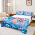 thumbnail image 1 of Homewish Pink Sea Turtle Full Size Sheets for Kid, Dreamy Groovy Flower Bed Sheets, Blue Ocean Theme Sheet Sets, Luxury Bedroom Decor, 4 Pieces, 1 of 7