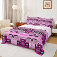 thumbnail image 1 of Homewish Pink Tribal Aztec Full Size Sheets, Boho Hippie Triangle Bed Sheets, Teens Kids Adult Men Women Sheet Sets, Luxury Bedroom Decor, 4 Pieces, 1 of 7
