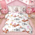 thumbnail image 1 of Homewish Pink Western Cowgirl Twin Bedding Sets 7-Piece for Kid, Farmhouse Horse Animal Bedding Comforter Set, Cartoon Cactus Plant Reversible Sheet Sets, Luxury Bedroom Decor, 1 of 7