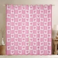 thumbnail image 1 of Homewish Pink White Buffalo Black Out Curtains For Children Teens Adults,Mid Century Geometric Lines Curtains Pack of 2 (42x63 Each),Love Heart Print Bedroom Curtains,Luxury Bedroom Decor, 1 of 6
