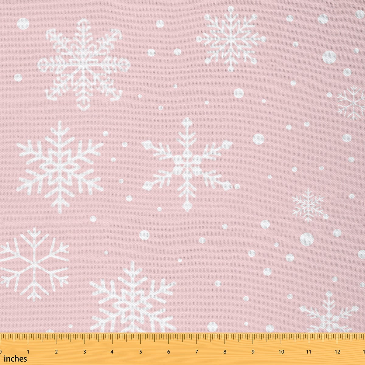 Homewish Pink Winter Snowflake Fabric by the Yard 2 Yards for Kids, Merry Christmas Sewing Fabric, Happy New Year Fabric for Sewing, Breathable Home Decor