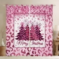 thumbnail image 1 of Homewish Pink Xmas Tree Girl Blackout Curtains Set of 2 (52x84 Each),Bling Glitter Window Curtains,Animal Cheetah Print Curtains and Drapes,Merry Christmas Home Decor, 1 of 6