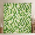 thumbnail image 1 of Homewish Pixel Artistic Black Out Curtains,Green Beige Curtains Pack of 2 (42x63 Each),Modern Geometric Aesthetic Bedroom Curtains For Girl Boys,Breathable Home Decor, 1 of 6
