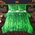 thumbnail image 1 of Homewish Pixel Geometric Striped 7-Piece Bedding Comforter Set,Neon Green King Bedding Sets,Stripes Lines Bed Sheets For Kids,Super Cozy Room Decor Reversible, 1 of 8