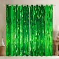 thumbnail image 1 of Homewish Pixel Geometric Striped Black Out Curtains,Neon Green Curtains Pack of 2 (42x63 Each),Stripes Lines Bedroom Curtains For Kids,Super Cozy Room Decor, 1 of 6