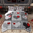 thumbnail image 1 of Homewish Plaid Heart Print Bedding Comforter Set,Happy Velantine'S Day Twin Comforter Sets,Modern Geometric Checkered Bedding Set For Girls Kids,Microfiber Bedroom Decor,2 Pieces, 1 of 8