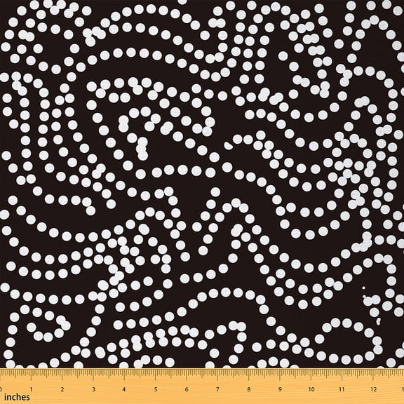 Homewish Polka Dot Fabric by the Yard 2 Yard,Modern Geometric Circle Room Decor Fabric by the Yard,White Black Fabric for Sewing For Teens,Luxury Bedroom Decor