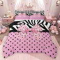 thumbnail image 1 of Homewish Polka Dots Bowknot Bedding Comforter Set 2pcs for Kids Teens Boys Girls,Animal Zebra Print Twin Comforter Sets Microfiber,Dreamy Princess Breathable Bedding Set,Microfiber Bedroom Decor, 1 of 8
