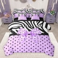 thumbnail image 1 of Homewish Polka Dots Bowknot Bedding Comforter Set 7-Piece for Kids Teens Boys Girls,Animal Zebra Print King Bedding Sets,Dreamy Princess Ultra Soft Bed Sheets,Microfiber Bedroom Decor,Reversible, 1 of 8
