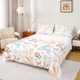 thumbnail image 1 of Homewish Preppy Child Cartoon Rabbits 4 Pieces Queen Sheet Sets,Kawaii Animal Ultra Soft Flat Sheet,Spring Garden Flowers Queen Fitted Sheet,Luxury Bedroom Decor, 1 of 7