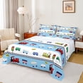 thumbnail image 1 of Homewish Preppy Child Colorful Railway Train Twin Sheet Sets 3pcs,Cartoon Steam Engine Twin Fitted Sheet Microfiber,Kawaii Railroad Car Breathable Flat Sheet,Breathable Home Decor, 1 of 7