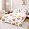 thumbnail image 1 of Homewish Preppy Children Kawaii Strawberry 4pcs Bed Sheets,Colorful Love Heart King Sheets,Cartoon Fruit Super Cozy Sheet Set,Luxury Bedroom Decor, 1 of 7
