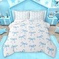 thumbnail image 1 of Homewish Princess Blue Bowknot Bedding Comforter Set for Kids, Cartoon Cute Ribbon Twin Comforter Sets, Bow-tie Theme Reversible Bedding Set, Breathable Home Decor, 2pcs, 1 of 8