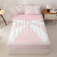 thumbnail image 1 of Homewish Princess Bowknot Zipper Full Size Comforter Sets with Fitted Sheet and 2 Pillowcases For Bowtie Lovers,Kids Cute Bows Zipper Bedding Set,Pink Reversible,4-Piece, 1 of 7