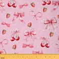 thumbnail image 1 of Homewish Princess Cute Bow-tie Fabric by the Yard 1 Yard for Girls, Red Strawberry Cherry Room Decor Fabric by the Yard, Chic Polkadots Sewing Fabric, Luxury Bedroom Decor, 1 of 6
