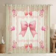thumbnail image 1 of Homewish Princess Pink Bow-tie Black Out Curtains, Hippie Boho Damask Flower Curtains Pack of 2 (42x63 Each), Vintage French Style Bedroom Curtains, Window Curtains Bedroom Decor, 1 of 6