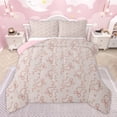 thumbnail image 1 of Homewish Princess Ribbon Bow Queen Comforter Set, Kawaii Love Heart Bedding Sets, Vintage Fashion Bowknot Reversible Bedding Comforter Set, Microfiber Bedroom Decor, 3-Piece, 1 of 8