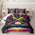 thumbnail image 1 of Homewish Psychedelic Baseball Quilt Full, Cute Sport Full Bedspread Sets for Girls and Boys, 3 Pieces, 1 Comforter and 2 Pillowcases, 1 of 7