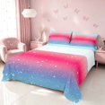 thumbnail image 1 of Homewish Psychedelic Stars Bed Sheets, Blue Pink Ombre Full Size Sheets, 4pcs (1 Flat Sheet, 1 Fitted Sheet and 2 Pillowcases), 1 of 6