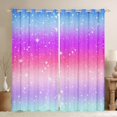 thumbnail image 1 of Homewish Psychedelic Stars Kitchen Curtains, Bllue Purple Pink Ombre Black Out Curtains Pack of 2 (42x63 Each), 1 of 5