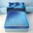 thumbnail image 1 of Homewish Psychedelic Stars Zipper Twin Comforter Sets with Fitted Sheet and 2 Pillowcases, Blue Ombre Zipper Bedding Set, 1 of 7