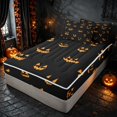 thumbnail image 1 of Homewish Pumpkin Lantern Zipper Full Size Comforter Sets with Fitted Sheet and 2 Pillowcases, Happy Halloween Zipper Bedding Set, Black Orange, Black Reversible, 1 of 7